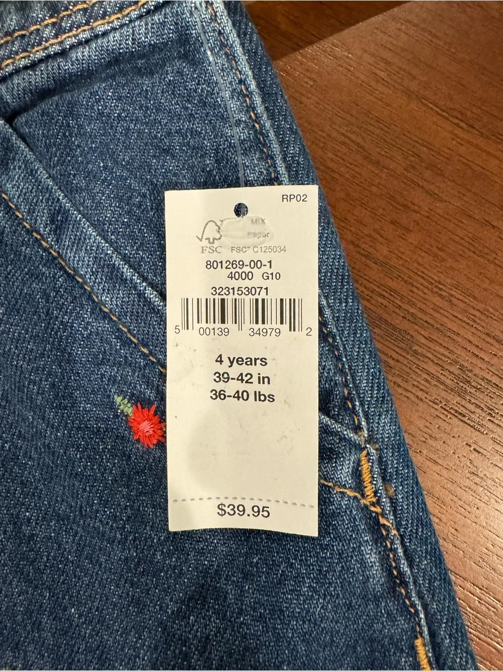 GAP Dark Blue Embroidered Denim Overall Dress